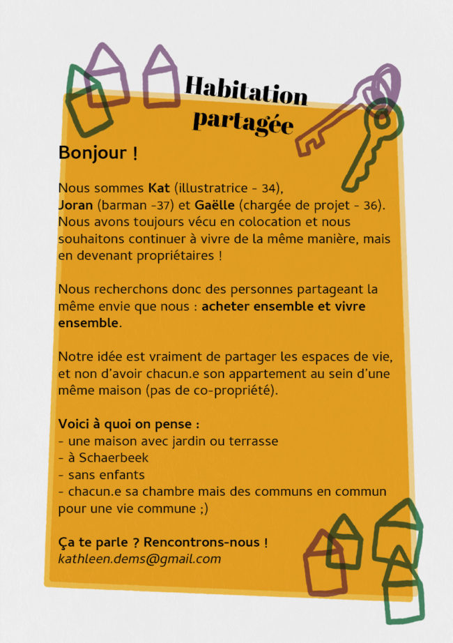 Création d’un groupe / Habitation partagée / Schaerbeek