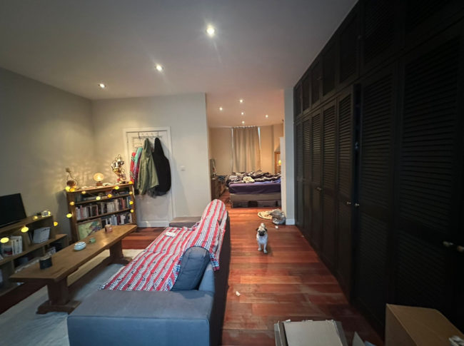 Chambre (deux pièces en enfilades) avec balcon privé dans une coloc de 3