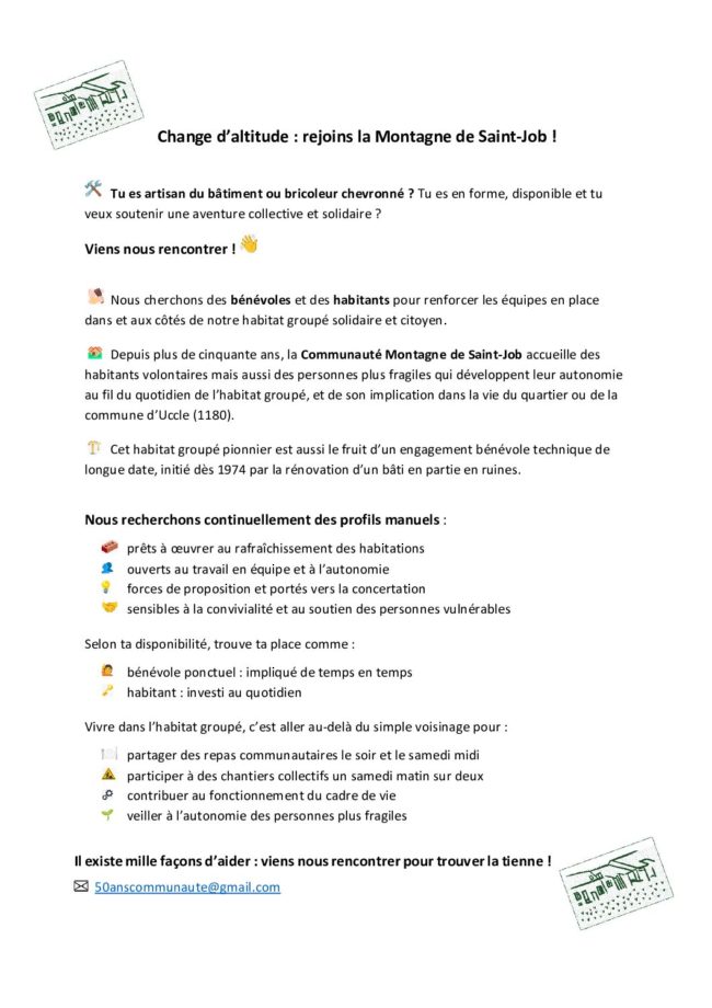Change d&rsquo;altitude : rejoins la Montagne de Saint-Job !