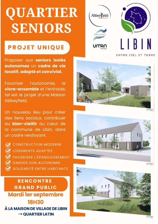 Recherches candidats seniors autonomes Projet Maison Abbeyfield Libin