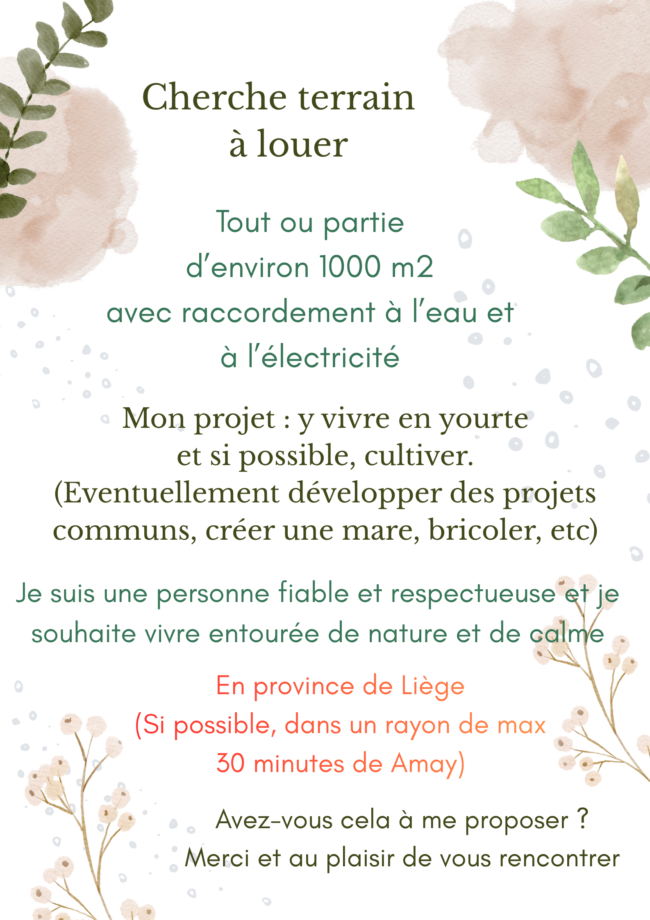 Recherche terrain à louer